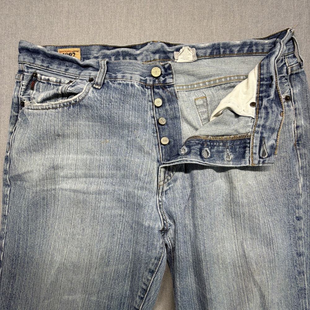 Vintage‎ Abercrombie & Fitch 1892 Boot Jeans Mens 37x28 Blue Premium Denim USA - Picture 4 of 12